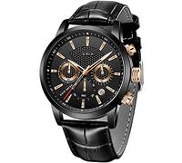 Lige orologio da uomo alla moda stile militare analogico al quarzo orologio da polso da uomo classico casual impermeabile in pelle marrone bianco da uomo Vestito casual sportivo alla moda classico 8.07