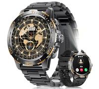 LIGE Orologio da uomo, con chiamata Bluetooth, schermo AMOLED da 1,43" Smartwatch con torcia IP68 impermeabile, frequenza cardiaca/sonno, 100+ modalità sportive fitness per Android iOS, nero