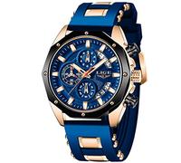 LIGE Orologio da uomo, impermeabile, cronografo analogico al quarzo, orologio luminoso e più grande, quadrante classico, alla moda, elegante, in acciaio inossidabile, regalo per gli uomini, cinturino