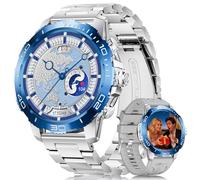 LIGE Orologio Smartwatch Uomo, 800mAh 1.43" AMOLED Smart Watch con 24/7 Frequenza Cardiaca, SpO2, Durata del Sonno, Impermeabile IP68, 200+ Sport Fitnes Tracker Orologio per Android iOS Blu su Argento