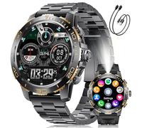 LIGE Orologio Smartwatch Uomo con 800 mAh/luce LED per Android iOS, Display 1,43'' AMOLED HD Smartwatch Acciaio con 200+ Modalità Sportive, Cardiofrequenzimetro/Monitor del Sonno, Impermeabile IP68