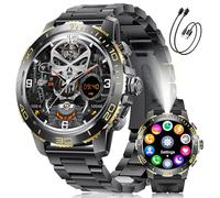 LIGE Orologio Smartwatch Uomo con 800 mAh/luce LED per Android iOS, Display 1,43'' AMOLED HD Smartwatch Acciaio con 200+ Modalità Sportive, Cardiofrequenzimetro/Monitor del Sonno, Impermeabile IP68