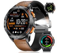 LIGE Smart Watch GPS da uomo, per fare e rispondere alle chiamate, torcia a LED, display AMOLED da 1,4 pollici, fitness tracker con oltre 100 modalità sportive, bussola/barometro/altimetro, smartwatch