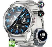 LIGE Smartwatch da uomo con 800 mAh grande batteria da 1,85" HD quadrante Orologi intelligenti da uomo per iOS Android,Chiamata telefonica,Pedometro,calorie,100+ sport modalità,argento