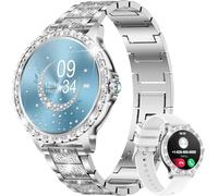 LIGE Smartwatch Donna con Chiamata Bluetooth, 1.32" Diamante Orologio Smart Watch con Sonno, Contapassi, Frequenza Cardiaca per Android iOS, 500+ Quadranti, Argento Acciaio Inossidabile