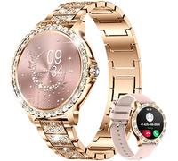 LIGE Smartwatch Donna con Chiamate Whatsapp, 1.32" Diamante Orologio Smartwatch con Sonno,Contapassi, Fisiologia Femminile Smart Watch per Android iOS