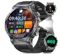 LIGE Smartwatch Uomo,1.75'' HD Orologio Smart Watch con Torcia LED/800mAh/Chiamata Bluetooth,114 modalità Sportive Cardiofrequenzimetro SpO2 e Sonno,per Android iOS,EF15-E