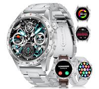 LIGE Smartwatch Uomo Con 3 Cinturini/1.43" AMOLED/400mAh, Orologio Con Chiamata Bluetooth, 24/7 Cardiofrequenzimetro SpO2, IP68 Impermeabile 124 Modalità Sportive Per Android iOS,SML3-J