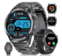 LIGE Smartwatch Uomo con 3 Cinturini, Batteria 400mAh 1.43" HD AMOLED Orologio Smartwatch con Chiamate Bluetooth, 113 Modalità Sport, 24H Cardiofrequenzimetro Sonno, IP68 Smart Watch per Android iOS