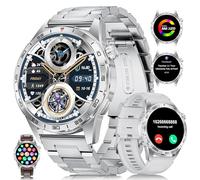 LIGE Smartwatch Uomo con 3 Cinturini, Batteria 400mAh 1.43" HD AMOLED Orologio Smartwatch con Chiamate Bluetooth, 113 Modalità Sport, 24H Cardiofrequenzimetro Sonno, IP68 Smart Watch per Android iOS