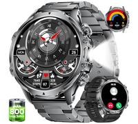 LIGE Smartwatch Uomo con Torcia LED/800mAh, 1.85'' HD Orologio Smartwatch con Chiamata Bluetooth, IP68 Impermeabile 110+ modalità Sportive Cardiofrequenzimetro SpO2 e Sonno, per Android iOS