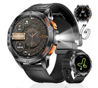 LIGE Smartwatch Uomo GPS, Barometro/Altimetro/Bussola, AMOLED 1,43" Smart Watch Militare con Torcia LED, Chiamate Bluetooth, 170 Modalità Sport, 5ATM, Monitoraggio Salute, Android iOS, DM1-K