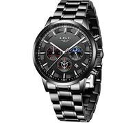 LIGE Steel Men Orologi Casual Sport Impermeabile Orologio da polso Cronografo Analogico Orologio al quarzo Uomo Fashion Dress Business Watch Men Date Black Silver Watch