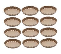 Ligeinsrk 12 pezzi Mini Tart Tart, fondo rimovibile in acciaio al carbonio in acciaio a carbone, stampi, altezza da 0, 8 pollici, adatti per crostate da forno, torte, torte - Goldtartlet