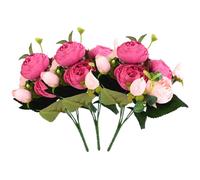 Ligeinsrk 3pcs Peony Artificial Flowers Bouquet, 9 Heads Silk Fake Peonies, 12 Pollici Peonies per Decorazioni per Feste di Nozze a casa, Artificiale