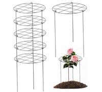 Ligeinsrk 6 PC Peony GAGES E Supporti Cage di Supporto PEONIA PEY Durante con 3 GAMBI CRESCE Attraverso ANTRO Supporto PIANTA RINGA per VEDIABILI Piante Outdoor Rosso 15, 8 * 11, 8 poonie Gabbie e
