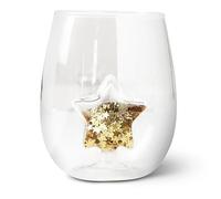 Ligeinsrk Bicchiere di vino, bicchieri da vino natalizi da 400 ml con pentagramma 3d all'interno, tazza di vetro borosilicato alto bicchieri unici per i regali di compleanno del matrimonio di Natale