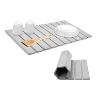 Ligeinsrk Cucina in pietra a secco rapida, tappetino asciugatura assorbente pieghevole da 16x12 pollici, tampone di asciugatura a diatomite multifunzione per pietra domestica