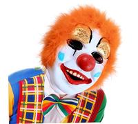 Ligeinsrk Maschera clown spaventosa, maschere da clown di Halloween Joker per costumi cosplay (arancione)