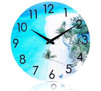 Ligeinsrk Orologio da esterno 12 '' Acrilico impermeabile all'orologio da parete da esterno spiaggia piscina a tema costiero per outdoor interno