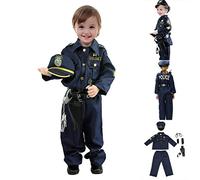 Ligeinsrk Ruolo della polizia per bambini Pantaloni Sidulla Costume per la polizia per bambini che si vestono per Halloween per il 3-4T