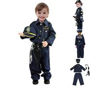 Ligeinsrk Ruota della polizia per bambini Pantaloni Sidulla Costume della polizia per bambini che si vestono per il costume di Halloween per 5-6T