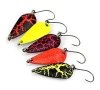 LiGG 5 Pezzi Esche per La Pesca alla Trota Cucchiaino Trota in Metallo Artificiali Pesca Spinning Cucchiaino Colorato Esche da Pesca 3cm/2,7g