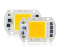 LIGHBIB Chip LED COB Da 20 W 30 W 50 W, Sorgente Luminosa Integrata AC110V/220 V Chip Di Luce Integrato 6x4 Cm Per Illuminazione Di Paesaggi Interni Ed Esterni,Bianco Freddo 6000K-6500K,50W 220V 2pz