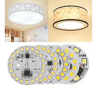 LIGHBIB FAI DA TE Smart IC Rotondo 3-15W Tubi LED Lampadina Chip Bean COB Pannello Luminoso 2835 SMD 15W 12W 9W 7W 5W 3W AC220V Piastra Lampada,bianco Caldo,5W 5p
