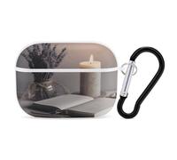 Light A Candle - Custodia protettiva antiurto per auricolari Airpods Pro di seconda generazione, con moschettone, anti-caduta, colore: bianco