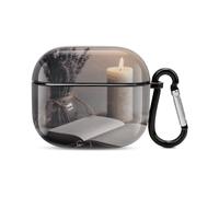 Light A Candle - Custodia rigida per auricolari Bluetooth, protezione completa, antiurto, supporto ricarica wireless con portachiavi, regalo personalizzato per AirPods 3