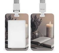 Light A Candle - Porta badge con cordino staccabile, porta carte d'identità verticale, impermeabile, in plastica, per lavoro, ufficio, insegnante, infermiera, dottore