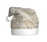 Light Biege - Cappello da Babbo Natale in tessuto intrecciato, per adulti