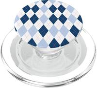 Light Blue and Brown Argyle Print Rhombus Geometric Preppy PopSockets PopGrip per MagSafe