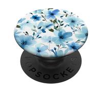 Light Blue Flower Lover Cute Girly Navy Floral Nature PopSockets PopGrip Adesivo
