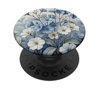 Light Blue Flower Lover Cute Girly Navy Floral Nature PopSockets PopGrip Adesivo