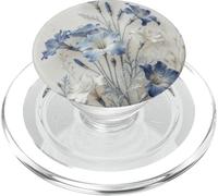 Light Blue Flower Lover Cute Girly Navy Floral Nature PopSockets PopGrip per MagSafe