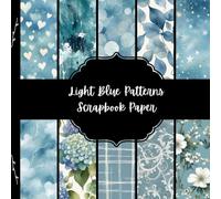 Light Blue Patterns Scrapbook Paper, Abstract Junk Journal Paper, Floral Decorative Paper, DIY Projects, Origami, Collage Sheets, Decoupage Paper, 10 Designs, Double Sided