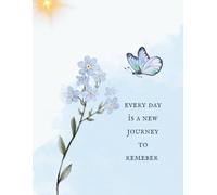 Light Blue Soft Watercolor Flower and Butterfly Notebook 160 pages: Journals for Students