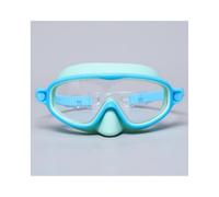 (Light Blue With Box) Kiggles HD Children's Large Frame Waterproof and Anti-Fog Swimming Goggles