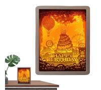 Light Box, Luce notturna | Lampada da notte della scultura di carta, Light Box, scatole d'ombra, cornice luminosa a LED per camera da, scrivania, compleanno dei bambini