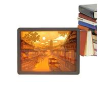 Light Box,Scatole leggere | Lampada da ombra per camera da,Le scatole leggere incorniciano la lampada da notte delle sculture di carta delle LED notturne p