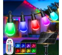 Light-Brightly Catena Luminosa Esterno Solari Natale - 17M Luci Solare LED RGB Cambio Colore Retro IP65 Impermeabile con Telecomando per Feste Festival Terrazza Giardino Balcone Matrimoni e Gazebo