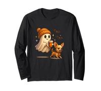 Light Brown Chihuahua Halloween Ghost Walking Chihuahua Dog Maglia a Manica