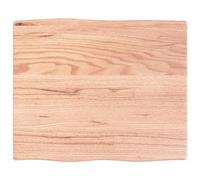 Light Brown Oak Wood Tabletop, 60 x 50 x 2 cm, Solid Treated Wood, Live Edge Design, Replacement for Coffee Table, Dining Table, Desk Surface, Kitchen Countertop