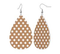 Light Brown Polka Dot Print (A) Orecchini Moda Orecchino In Pelle Stampato Orecchini In Pelle Per Decorazioni Tutti I Giorni