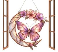 Light Catcher - 2D Small Butterfly Home Decor, Translucent Acrylic Ornament with Prismatic Finish, Weather-Resistant Hanging Loop, Stress Reliever Glow, Radiant Art for Garden and Balcony