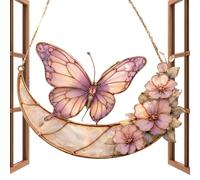Light Catcher - 2D Small Butterfly Home Decor, Translucent Acrylic Ornament with Prismatic Finish, Weather-Resistant Hanging Loop, Stress Reliever Glow, Radiant Art for Garden and Balcony