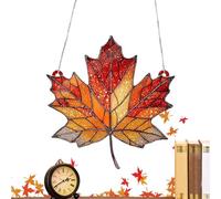 Light Catcher - 8 Inches Acrylic Maple Leaf Pendant for Thanksgiving Decor, Autumn Ambiance with Sunlight Reflection, Wall and Windowsill Decoration for Bedroom Balcony, Transparent Color