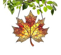 Light Catcher - 8 Inches Acrylic Maple Leaf Pendant for Thanksgiving Decor, Autumn Ambiance with Sunlight Reflection, Wall and Windowsill Decoration for Bedroom Balcony, Transparent Color
